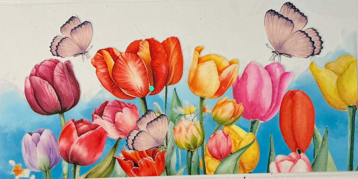 28. Flowers & Butterflies With Blue Sky Background