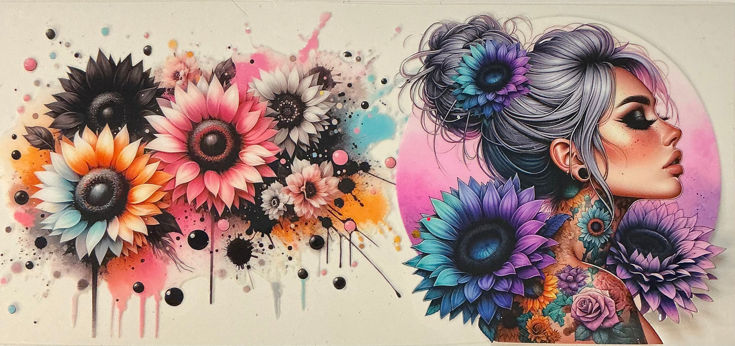 21. Tattooed Girl With Bun & Flowers