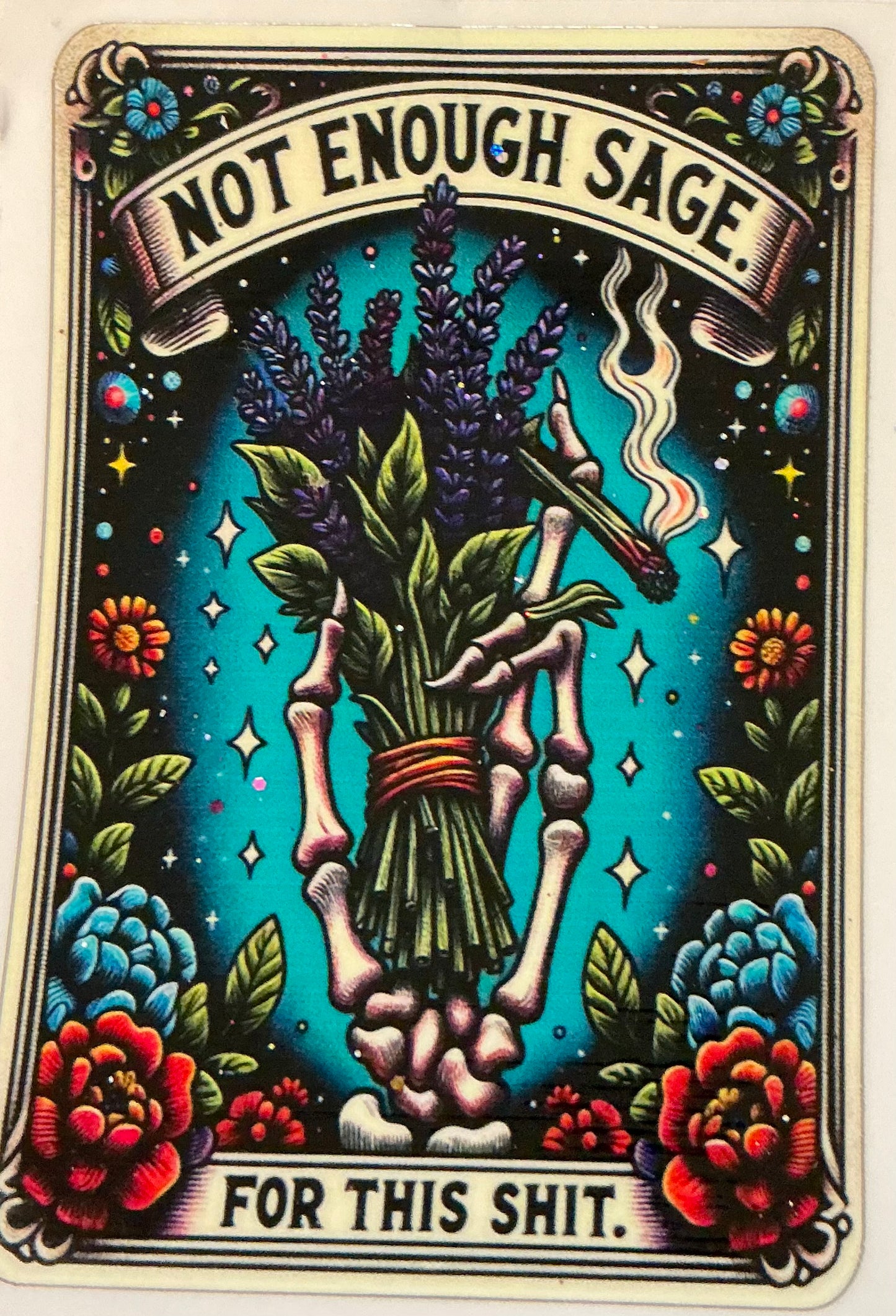 79. Not Enough Sage Blue Background