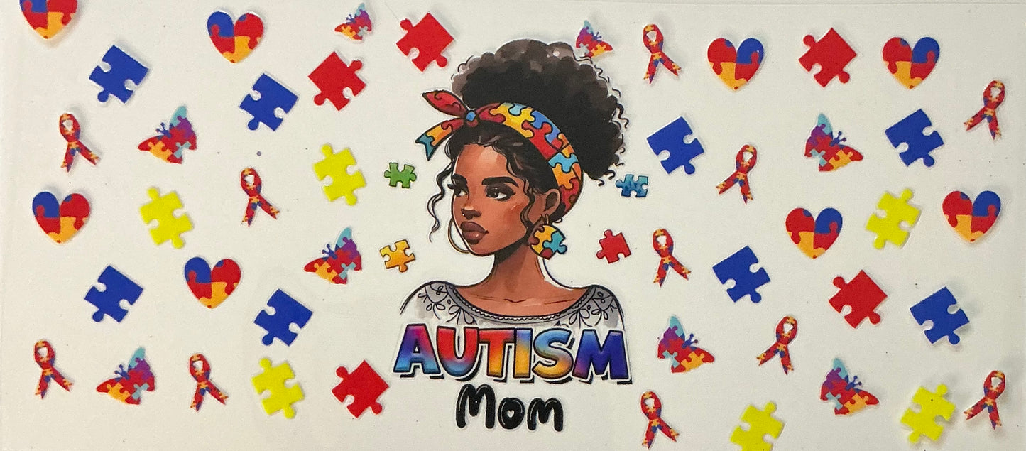 87.  Autism Mom With Puzzle Pieces