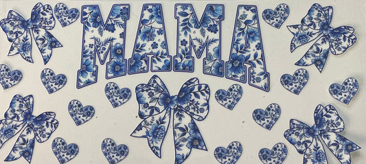 35. Blue Mama WIth Hearts & Bows