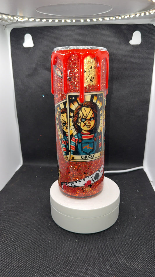 20oz Chucky Epoxy Tumbler with Red Drip